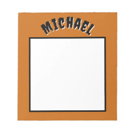 Bloco de Notas de Nome Spooky (Laranja Escuro e Pr