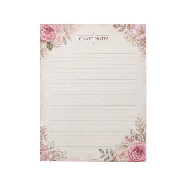 Bloco de Notas de Oração Floral Fofo (Invertido)