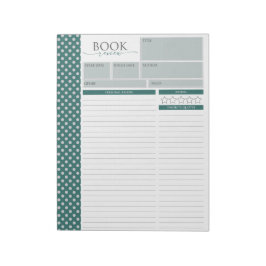 Bloco de Notas de Páginas de Revisão de Leitura Ve