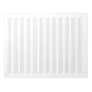 Bloco de notas de papel de música branco com 12 pa