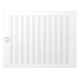 Bloco de Notas de Papel de Música Branco com Logot