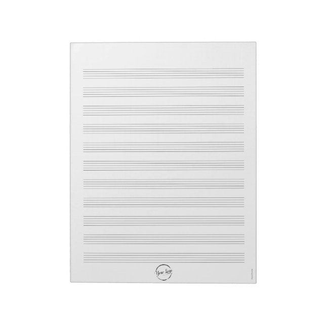 Bloco de Notas de Papel de Música Branco com Logot (Invertido)