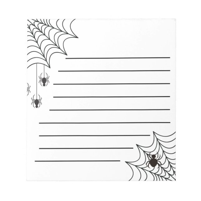 Bloco de Notas de Papel Linhado com Teia de Aranha (Frente)