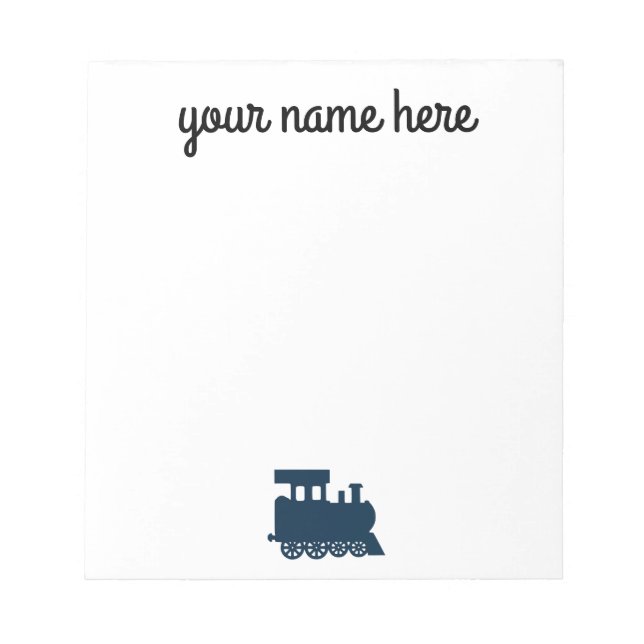 Bloco de Notas de Papelaria de Trem Personalizado  (Frente)