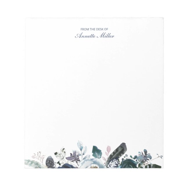 Bloco de Notas de Papelaria Pessoal Naval Boho Flo (Frente)
