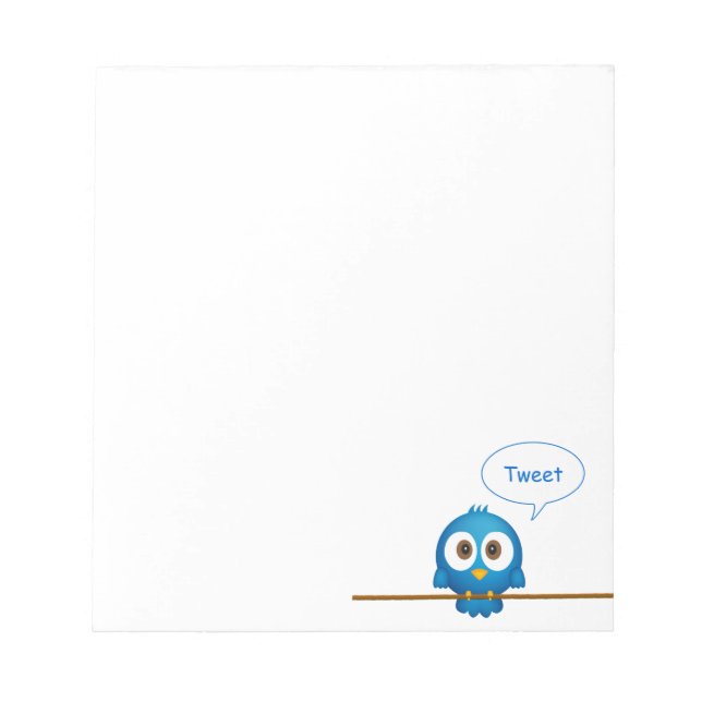 Bloco de notas de pássaro do Twitter (Frente)