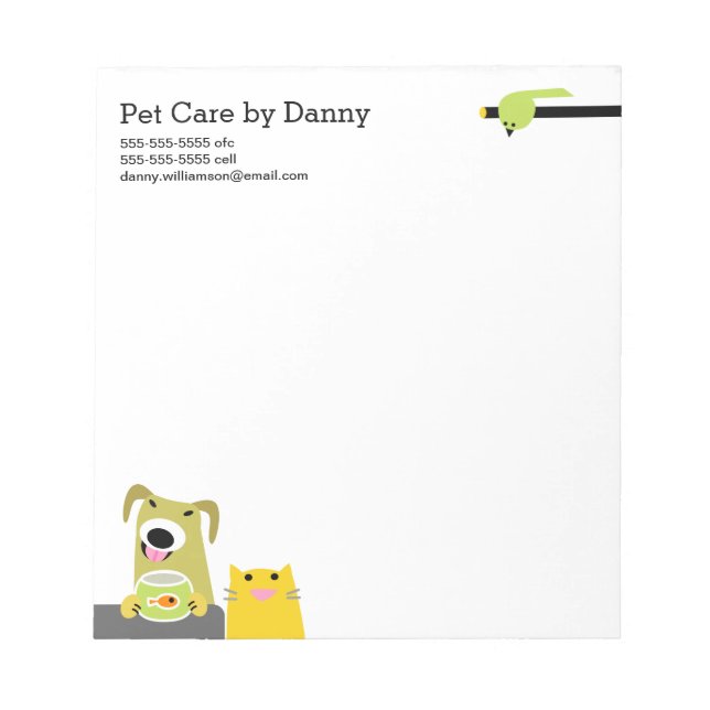 Bloco de Notas de Pet Sitter (Frente)