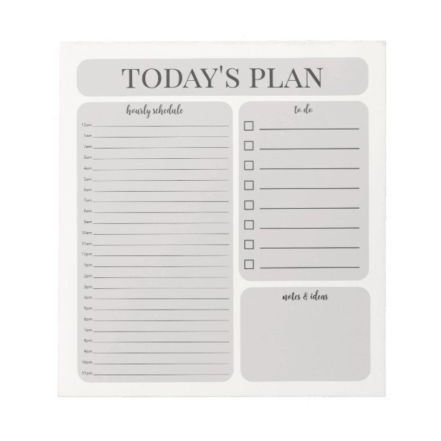 Bloco de Notas de Planeamento Diário Minimalista | (Frente)