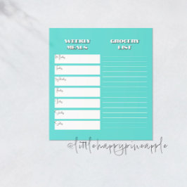 Bloco de Notas de Planner de Refeições Semanal e L