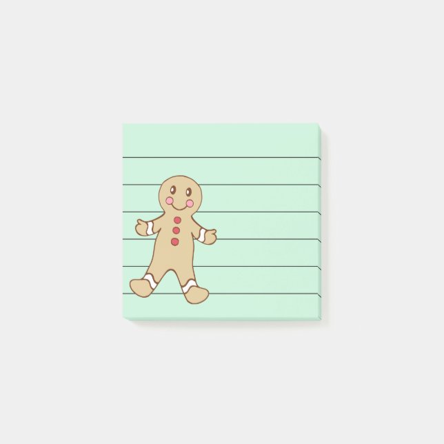 Bloco de Notas de Post It de Biscoito de Natal de  (Frente)