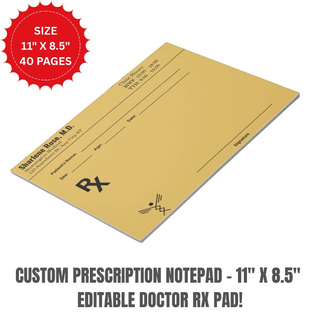 Bloco de Notas de Prescrição Personalizado - Douto (Custom Prescription Notepad – Editable Doctor RX)