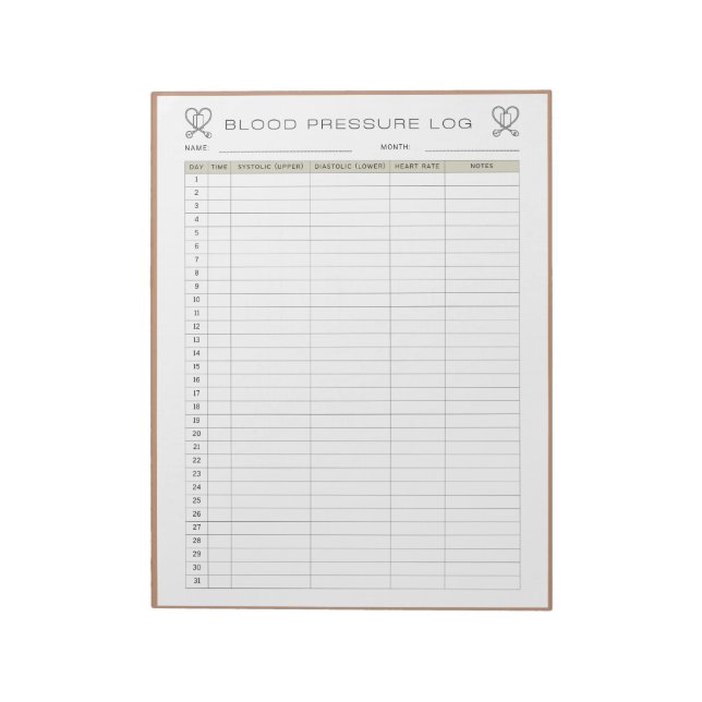 Bloco de notas de pressão arterial  (Invertido)