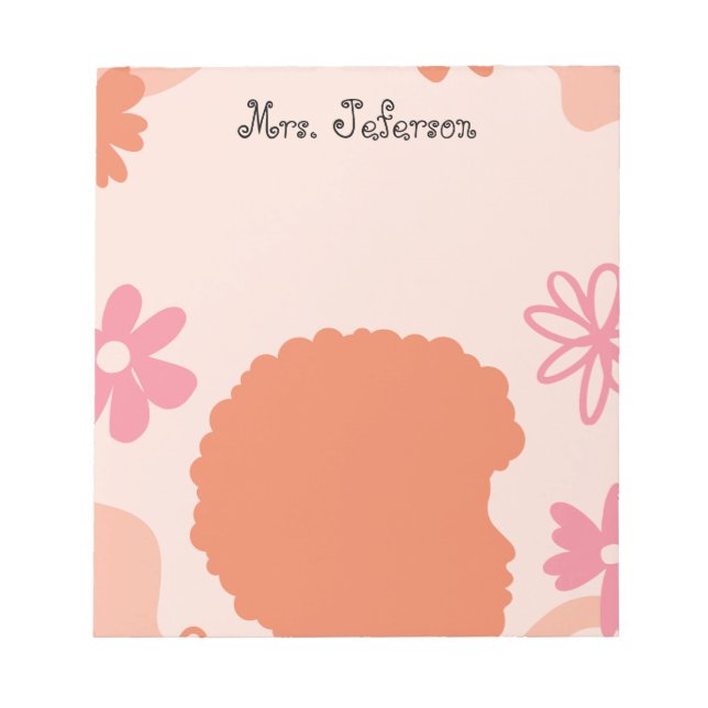 Bloco de Notas de Professor Boho Simples e Elegant (Frente)