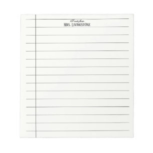 Bloco de Notas de Professor Linhas Simples