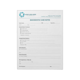 Bloco de Notas de Progresso de Tratamento Endodônt