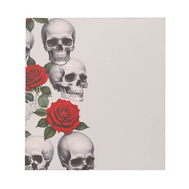 Bloco de notas de Rosas de Skulls (Frente)