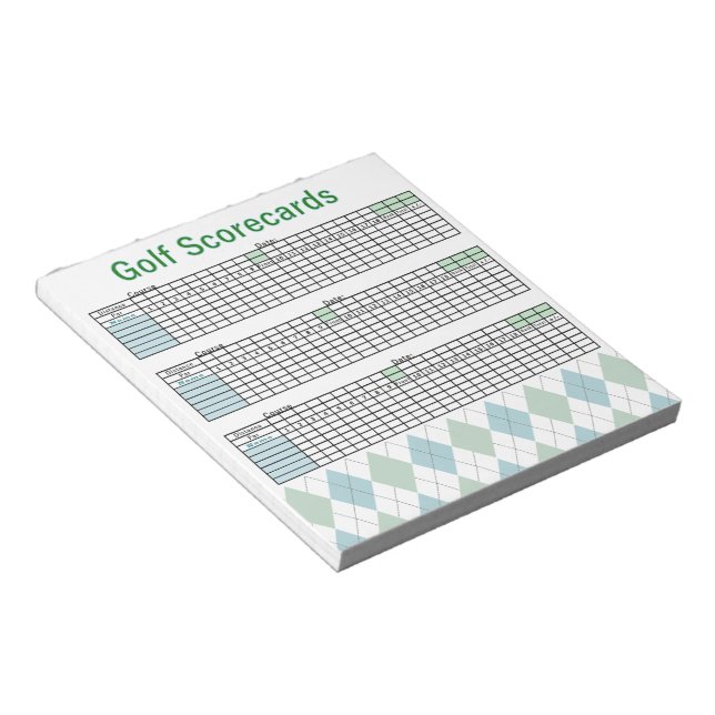 Bloco de Notas de Scorecards de Golf (Inclinado)