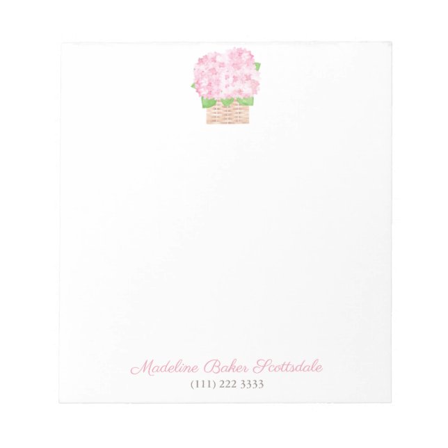 Bloco de Notas de Senhora Elegante Aquarela Rosa H (Frente)