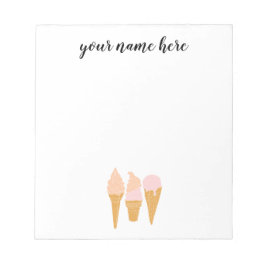 Bloco de notas de Sorvete personalizado