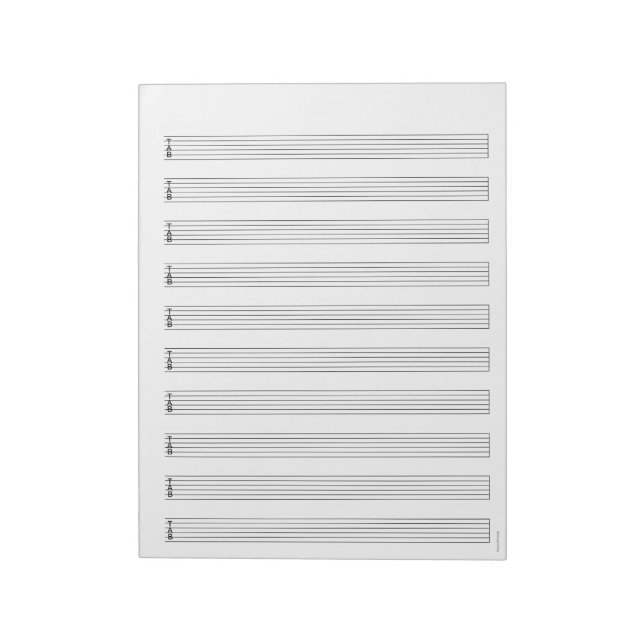 Bloco de Notas de Tablatura de Guitarra: Partitura (Invertido)