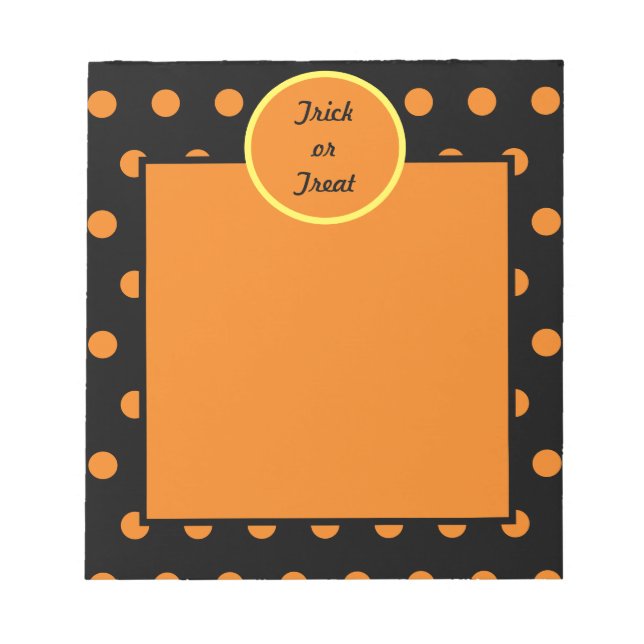 Bloco de notas de truque ou tratamento (preto e la (Frente)