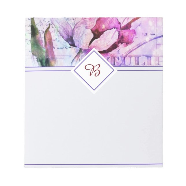 Bloco de notas de tulipa em aquarela (Frente)