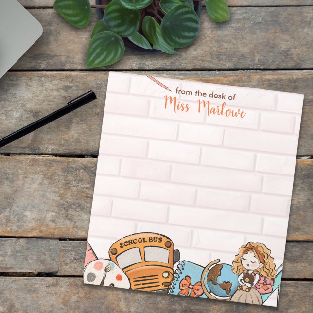 Bloco De Notas De volta à escola doação de professor personalizad (Back to School Teacher Gift Personalized Notepad)