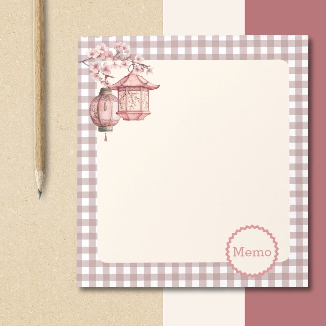 Bloco De Notas De volta à sala de aula de reconhecimento de profe (Back to School Memo Japanese Style Lanterns Notepad)