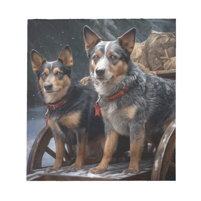 Bloco De Notas Decado de Natal de Bovinos Neves Australianos (Frente)