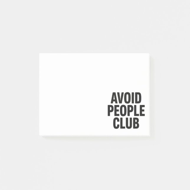 Bloco De Notas Declaração de Humor de Clube de Introvertidos que  (Frente)