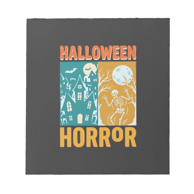 Bloco De Notas Decoração de Casa Assombrada de Halloween Lua Esqu (Frente)