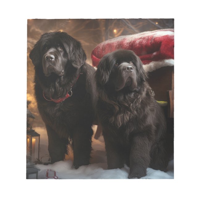 Bloco De Notas Decoração de Natal de Newfound Snowy Sleigh (Frente)