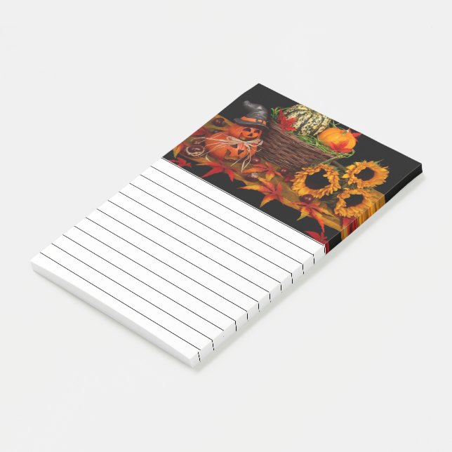 Bloco De Notas Decoração Floral de outono (Inclinado)