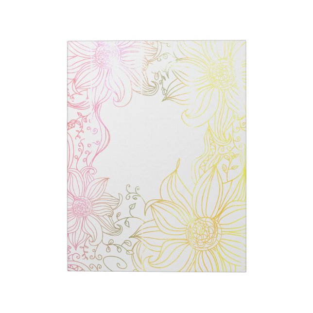 Bloco de Notas Decorativo Floral Pastel (Invertido)