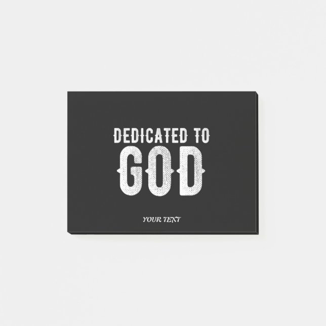 BLOCO DE NOTAS DEDICADO A DEUS TEXTO BRANCO PERSONALIZÁVEL LEGAL (Frente)