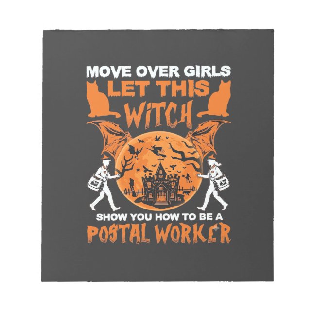 Bloco De Notas Deem Lugar Garotas Deixem Trabalhador Postal Bruxa (Frente)