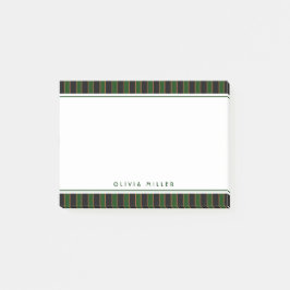 Bloco De Notas Deep Vintage Striped Green Pattern Custom 