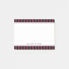Bloco De Notas Deep Vintage Striped Pink Purple Pattern Custom 
