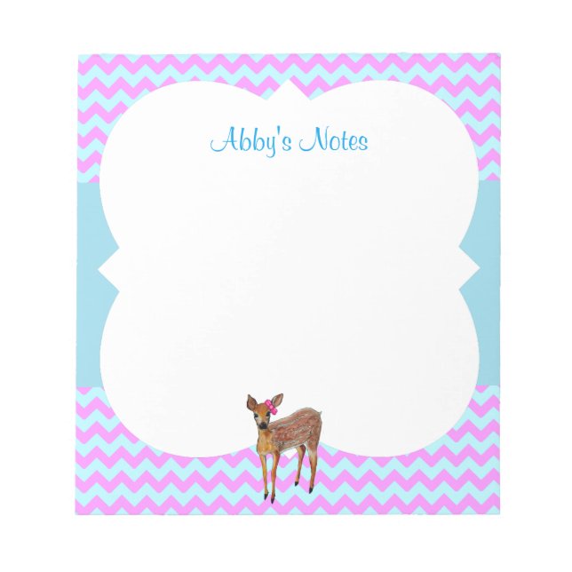 Bloco De Notas Deer Chevron Cotton Candy Personalizado (Frente)
