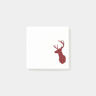 Bloco De Notas Deer Head - Xadrez Vermelha russa