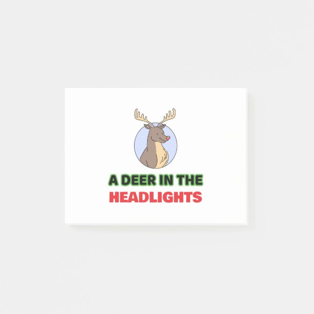 Bloco De Notas Deer in the headlight animal pun (Frente)