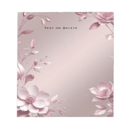 Bloco De Notas Delicate Pink Floral Notepad