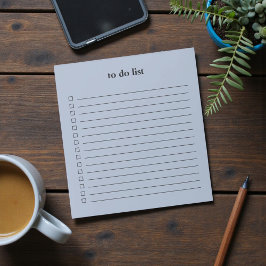 Bloco De Notas Denim Blue To Do List Minimalist Teacher Simple