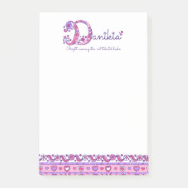 Bloco De Notas Denominação Danikia que significa letra D posta pe