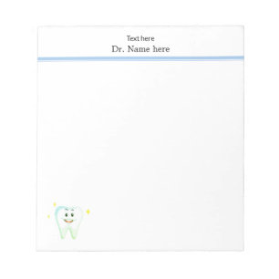 Bloco De Notas Dentista Simples Dente Feliz Moderno