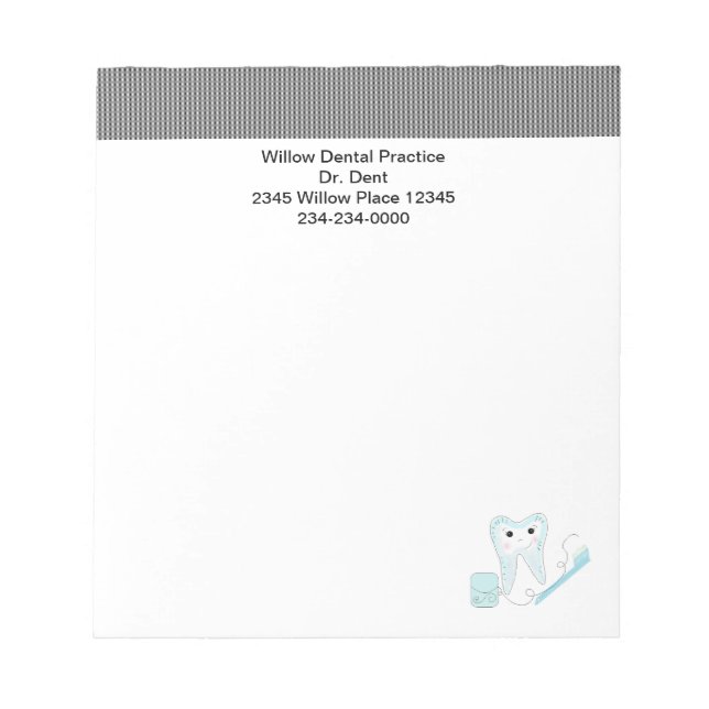 Bloco De Notas Dentistas - Notepads De Escritório Dental (Frente)