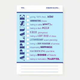 Bloco De Notas Descubra o prêmio postado de reconhecimento de fun