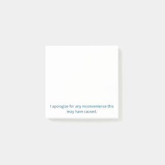 Bloco De Notas Desculpe pelas notas de Posto inconvenientes