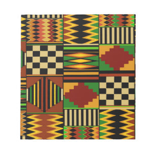 Bloco De Notas Desenho Africano de Tecido Kente Real