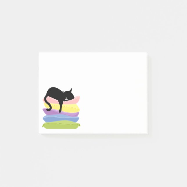 Bloco De Notas Desenho animado de gato engraçado personalizado (Frente)